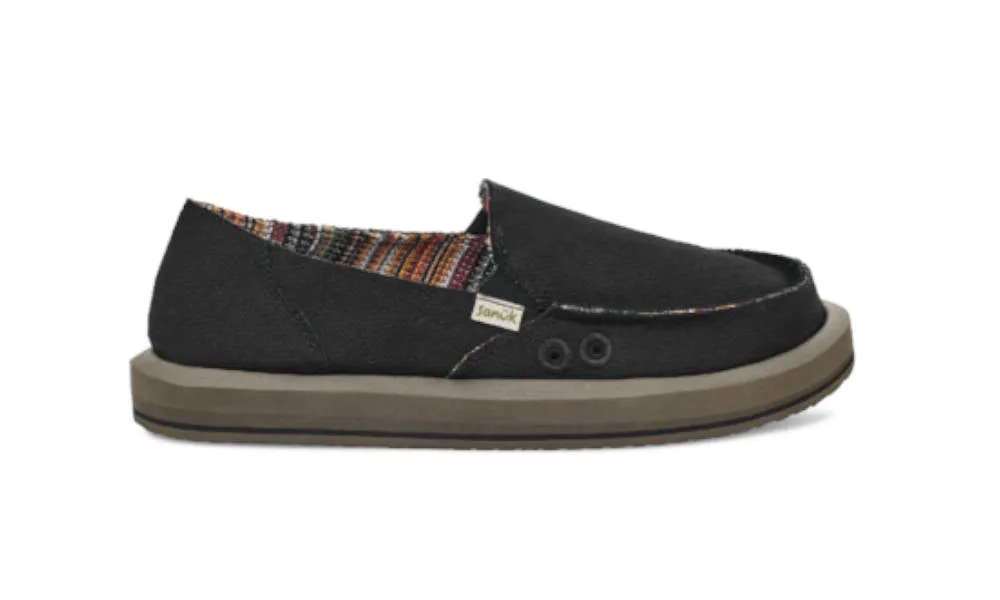 Sanuk Womens Donna ST Hemp Black