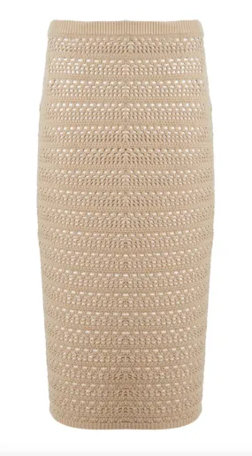 SER.O.YA MARJORIE KNIT CROCHET MAXI SKIRT