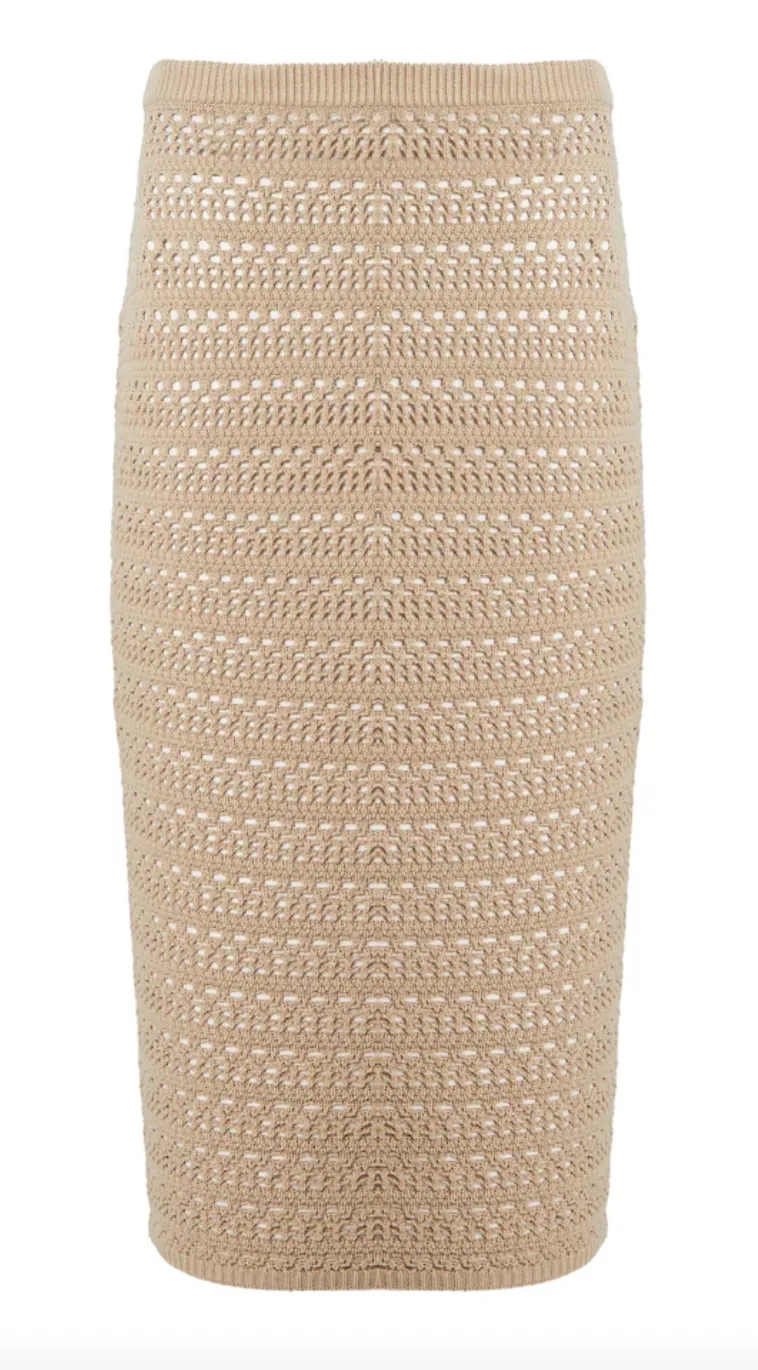 SER.O.YA MARJORIE KNIT CROCHET MAXI SKIRT