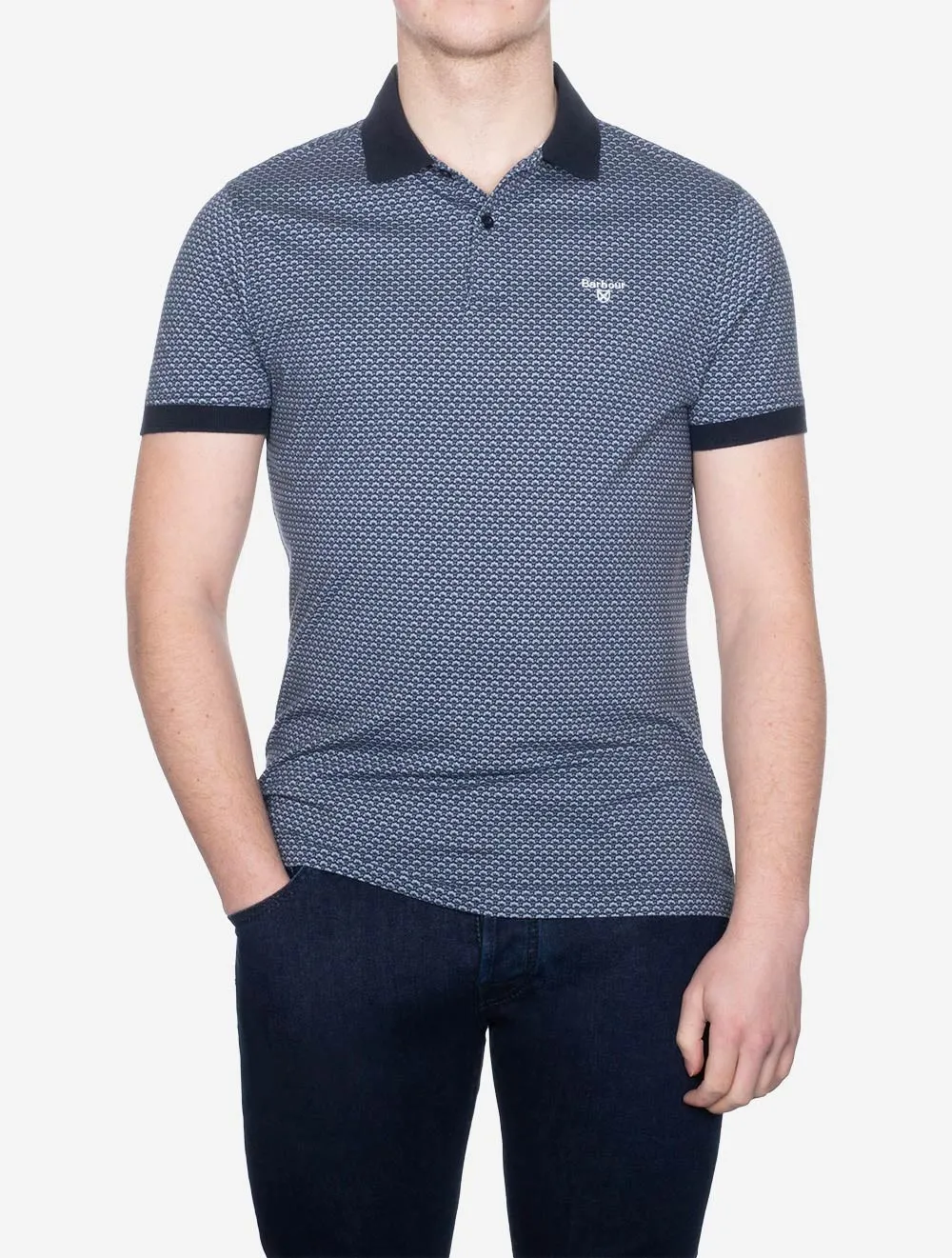 Shell Printed Polo Navy