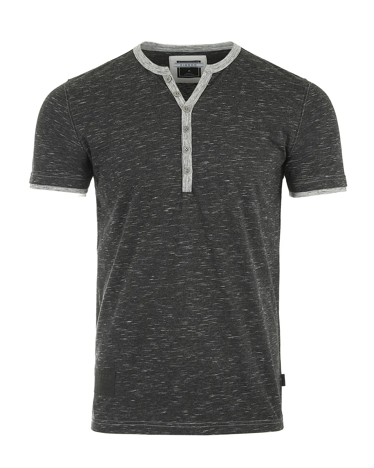 SHORT SLEEVE CONTRAST HEM HENLEY