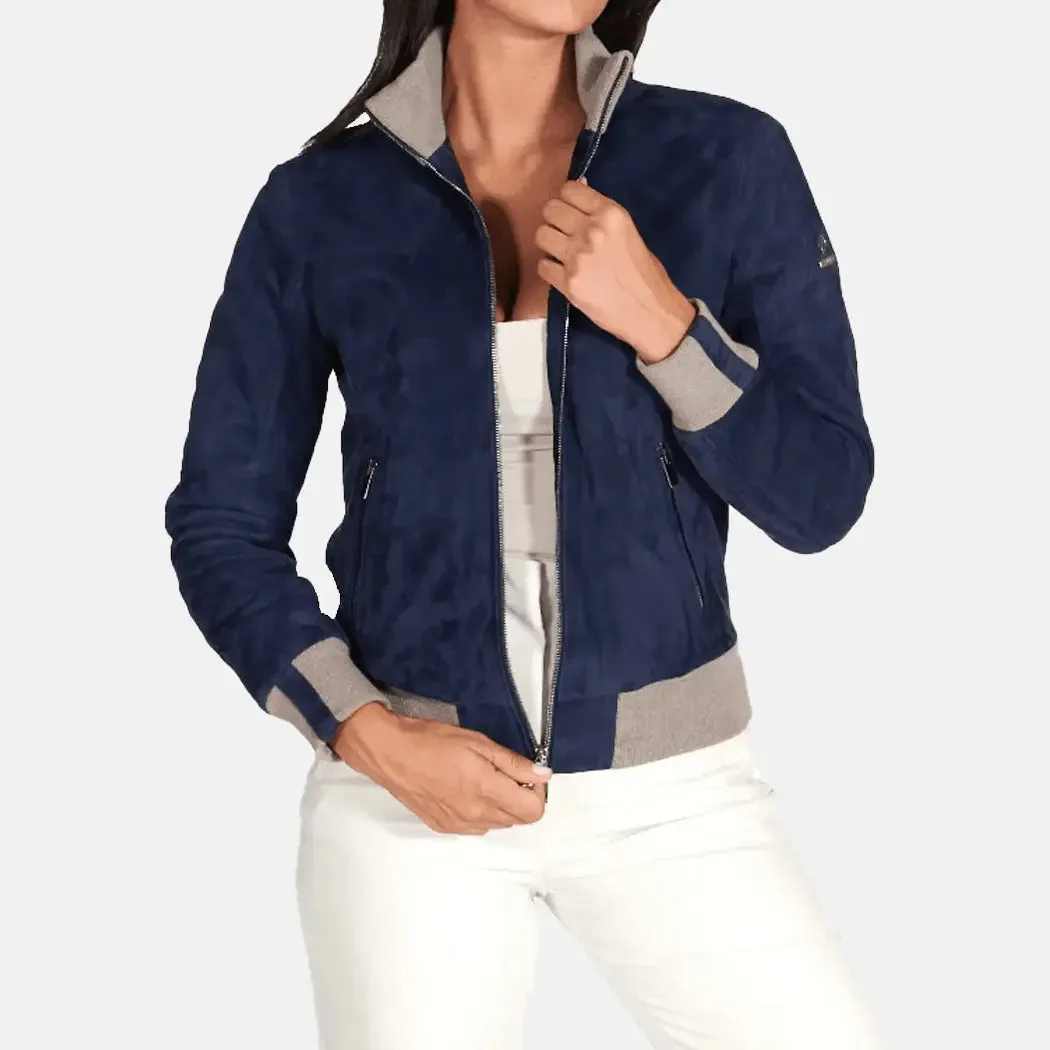 Skyward City Leather Bomber Jacket Women