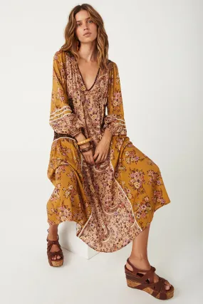 SPELL-MELODY MIDI DRESS-WOODSTOCK