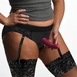 Strap U Laced Seductress Crotchless Panty Harness Black 2XL 3XL