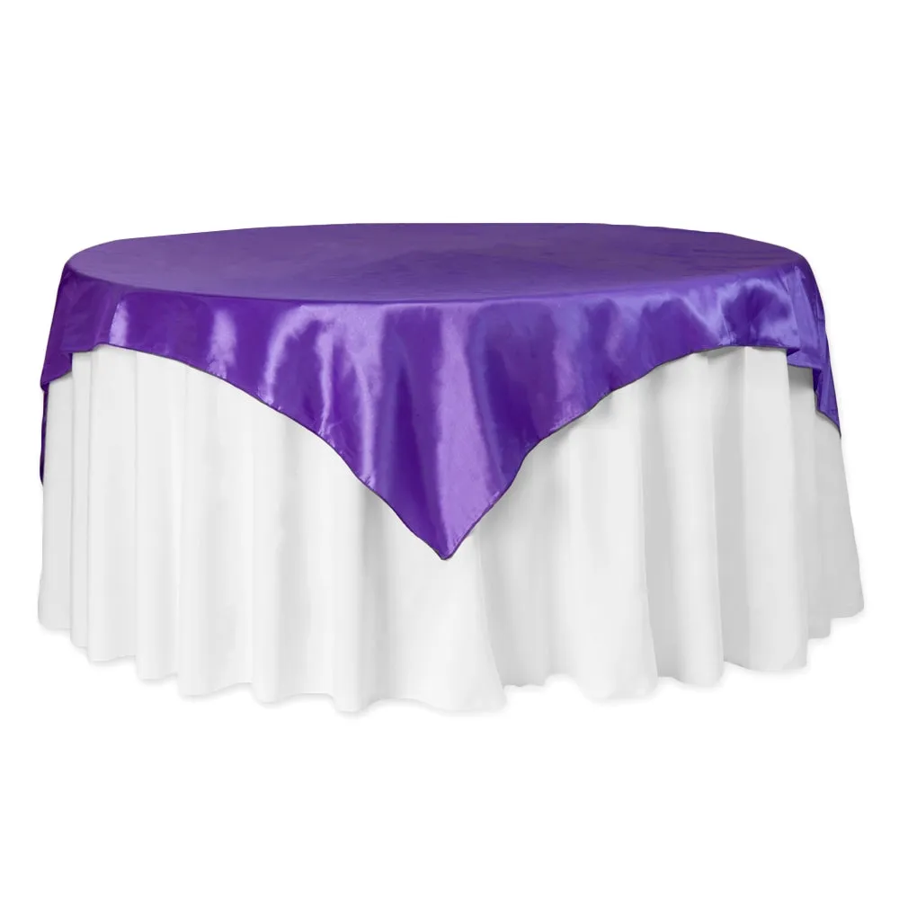 Taffeta Table Overlay Topper 72"x72" Square - Purple