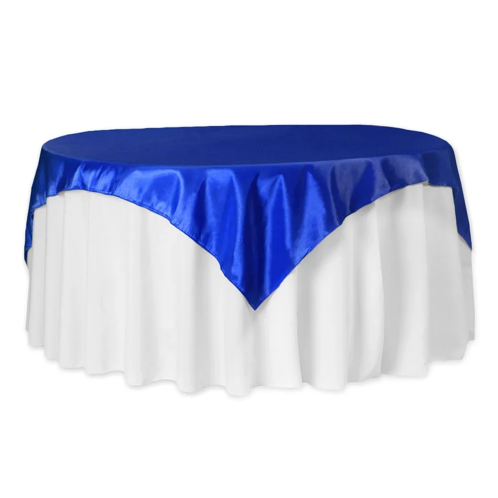 Taffeta Table Overlay Topper 72"x72" Square - Royal Blue