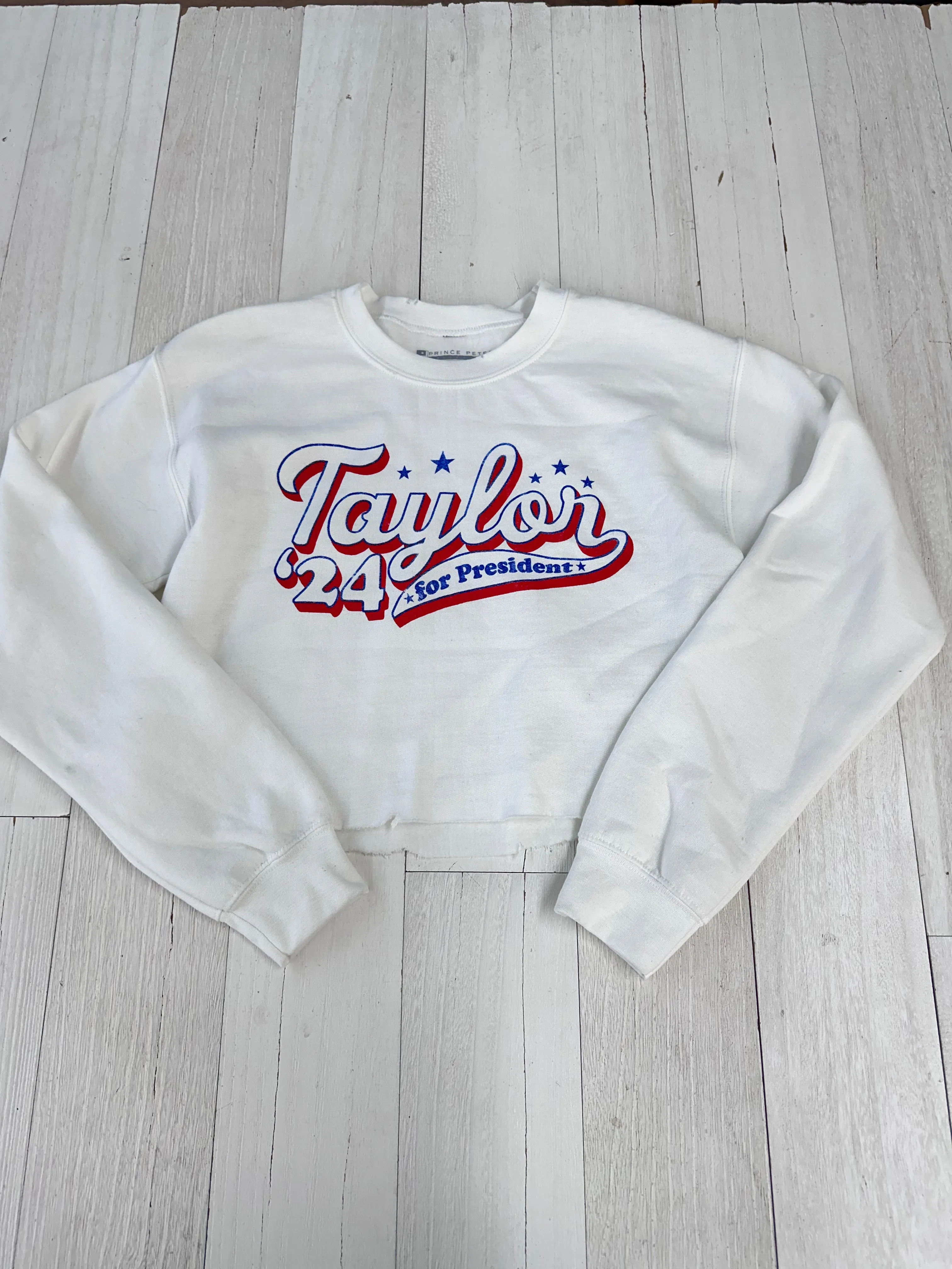 Taylor For President Script Pullover Crop