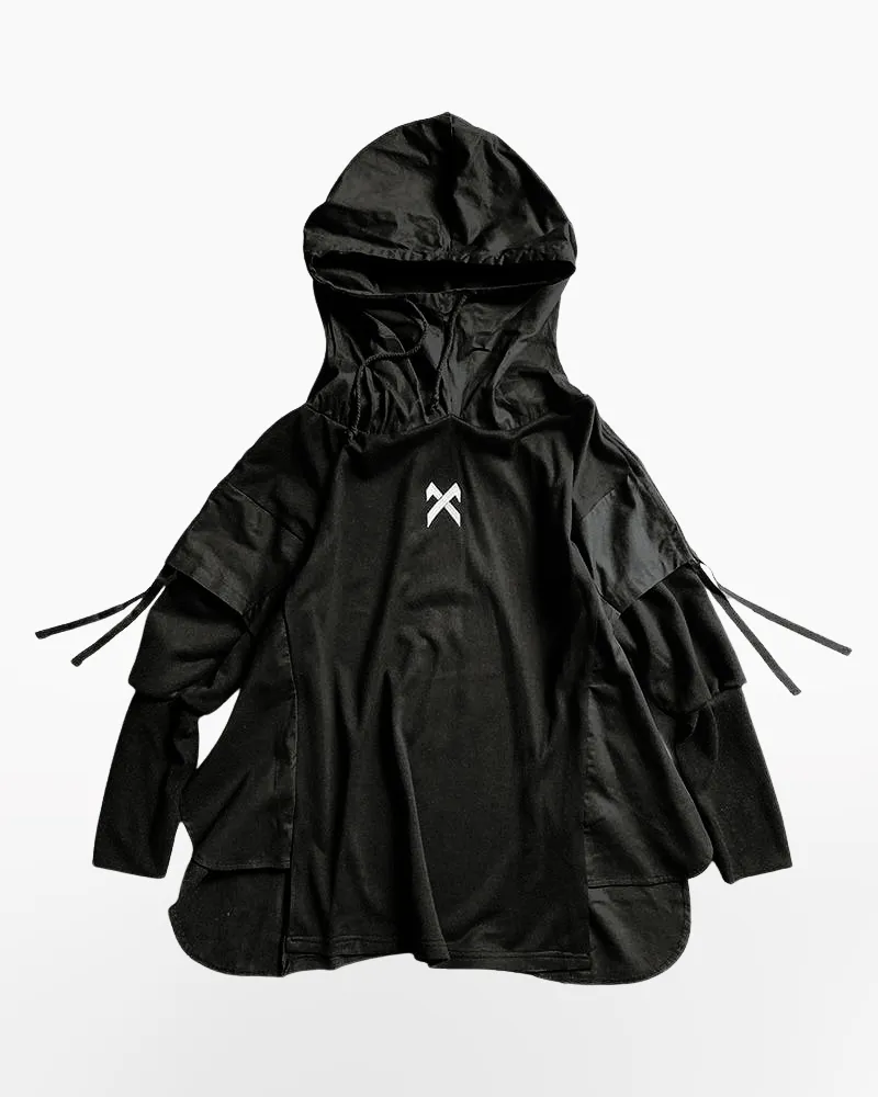 Techwear Black hoodie streetwear