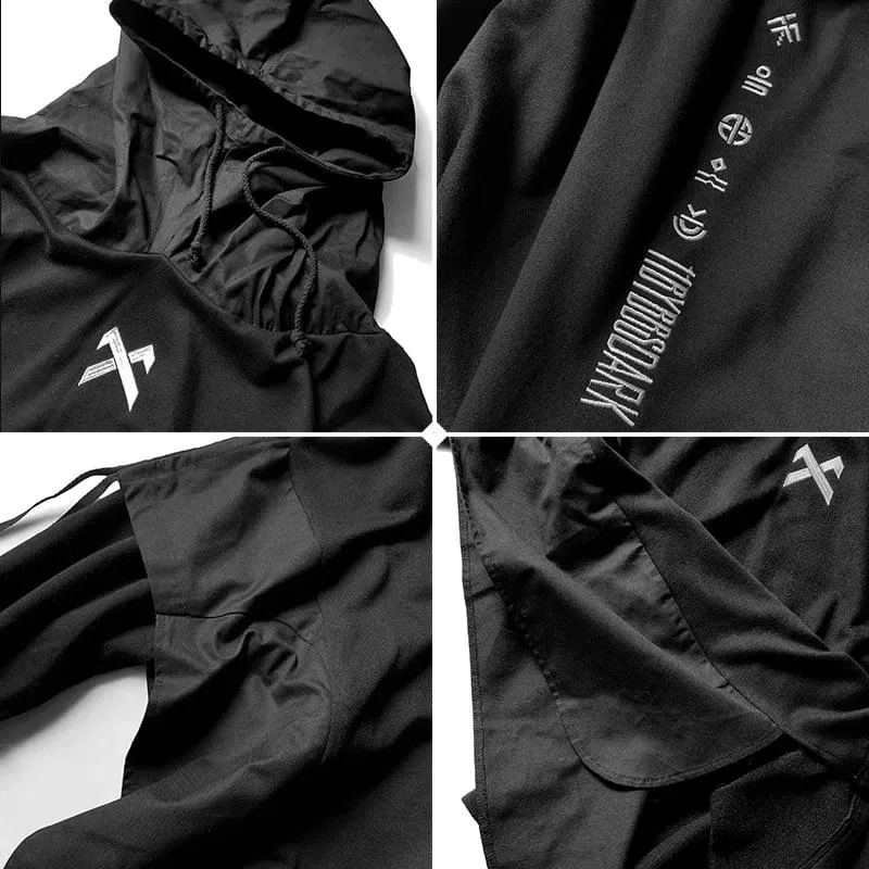 Techwear Black hoodie streetwear