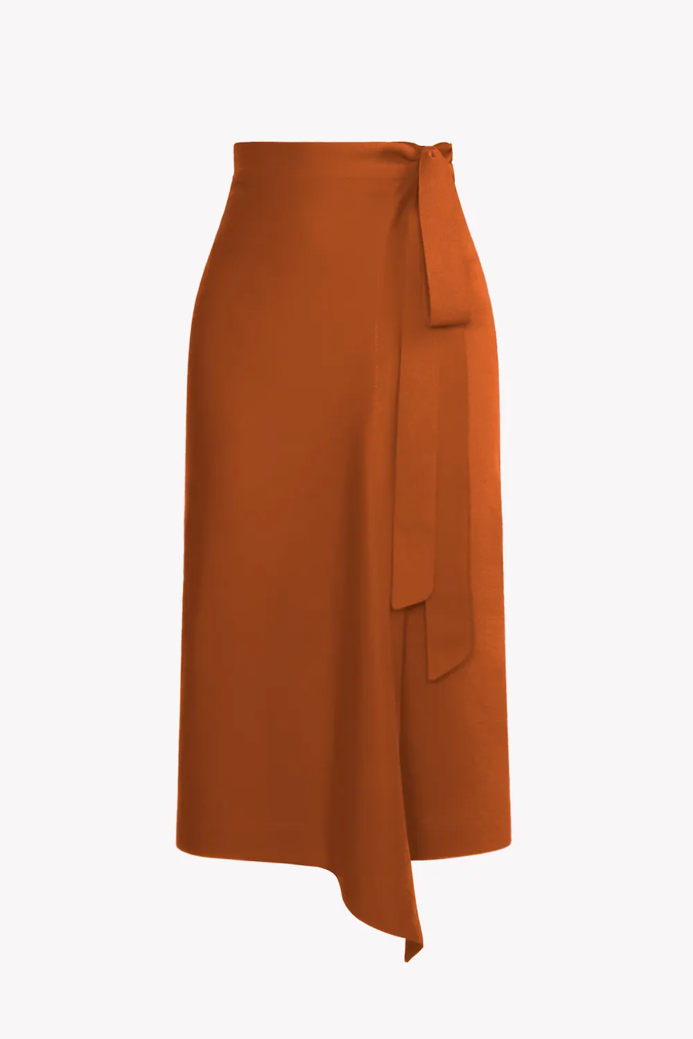 TENCEL™ Lyocell Midi Wrap Skirt -- Rust