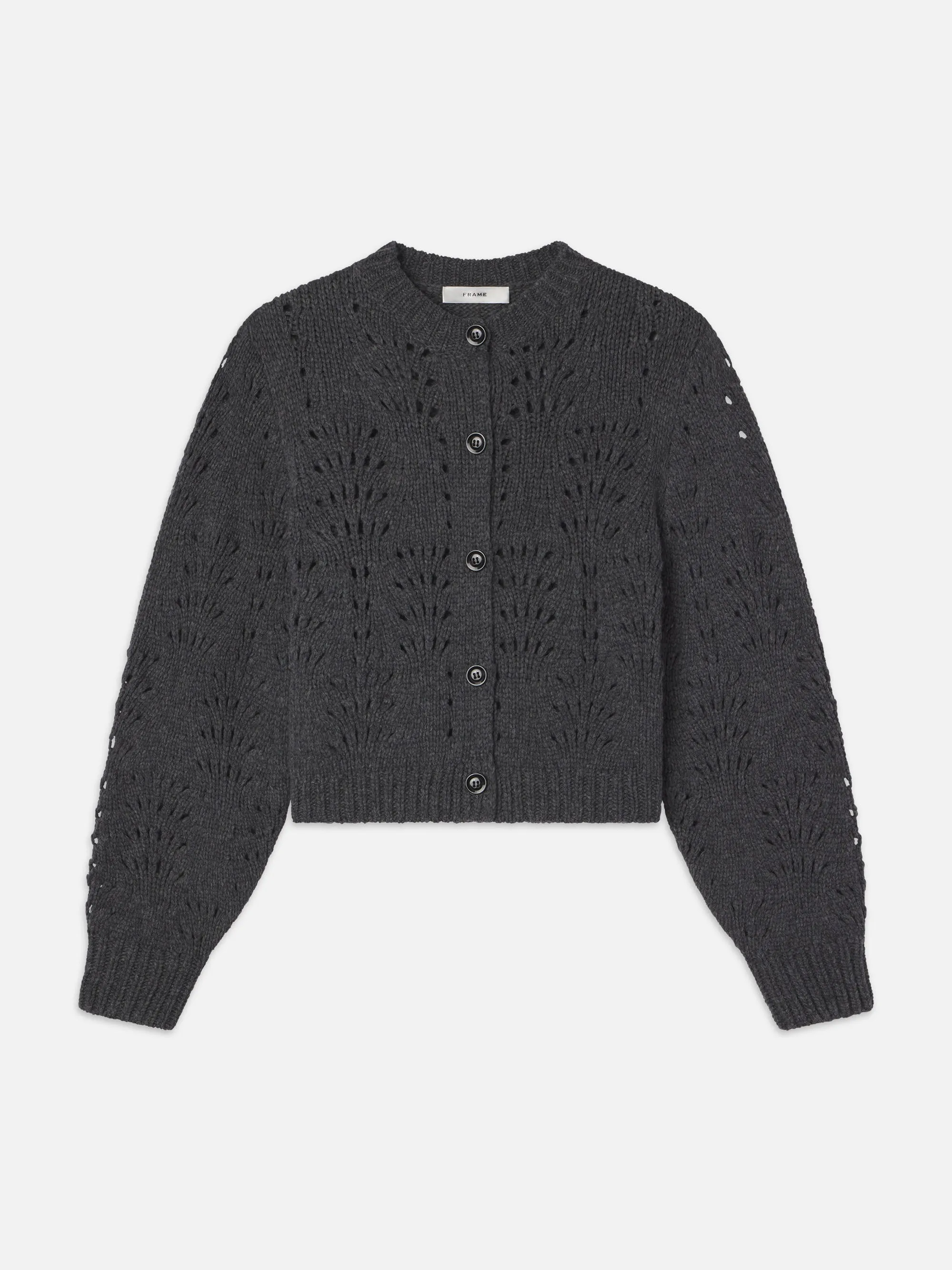 Textured Stitch Cardigan -- Dark Gris Heather