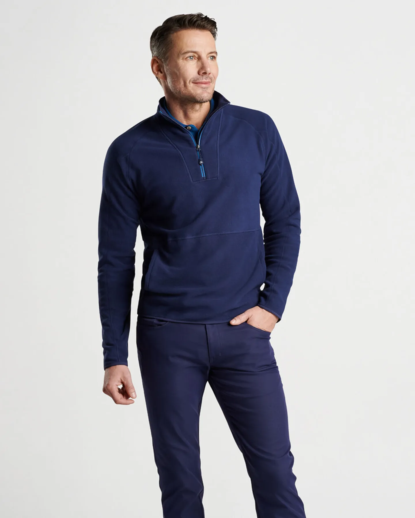 THERMAL FLOW MICRO FLEECE HALF ZIP PULLOVER - NAVY