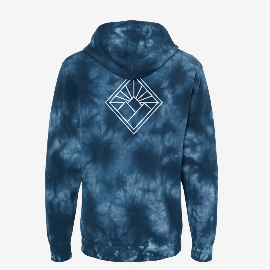 Tie-Dyed Black Diamond Mid-weight Pullover Hoodie