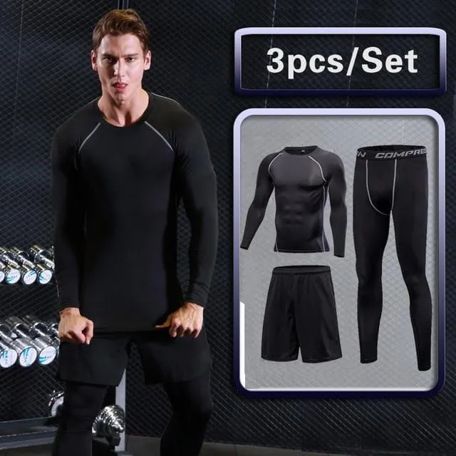 Tights Sports Men's Compression Sportswear Suits training  workout jogging Tracksuit Dry Fit