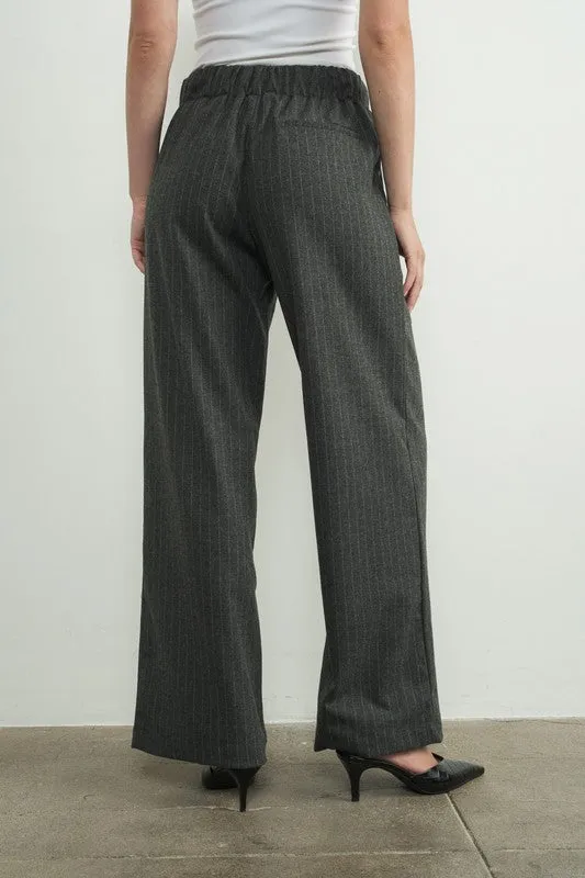 Timeless Pinstripe Pant - Charcoal