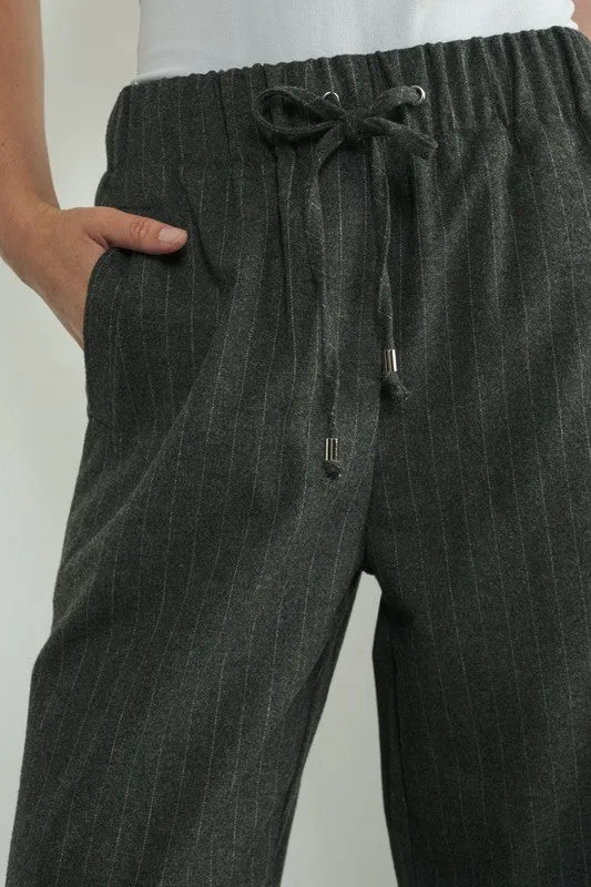 Timeless Pinstripe Pant - Charcoal