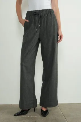 Timeless Pinstripe Pant - Charcoal