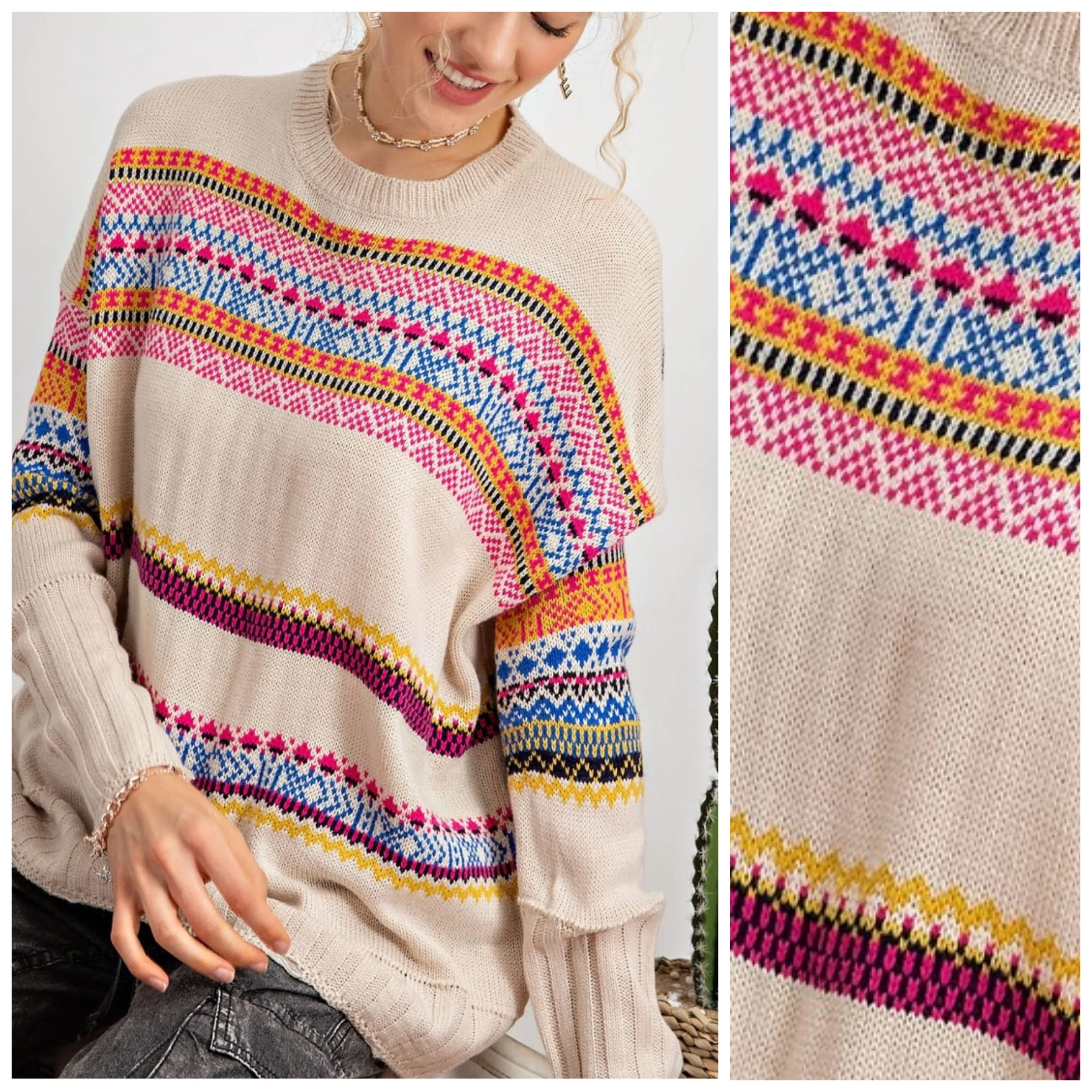 Trust Your Love Aztec Ivory Sweater