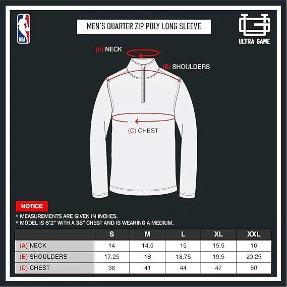 Ultra Game NBA Official Men’s Quarter Zip Long Sleeve Pullover T-Shirt - Unisex Los Angeles Lakers|Los Angeles Lakers