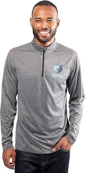 Ultra Game NBA Official Men’s Quarter Zip Long Sleeve Pullover T-Shirt - Unisex Memphis Grizzlies|Memphis Grizzlies