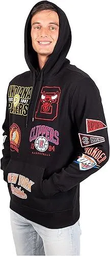 Ultra Game NBA Official Men’s Soft Fleece Pullover Hoodie Sweatshirt - Unisex, Multi-Team, Black|Multi-Team