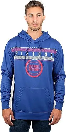 Ultra Game NBA Official Men’s Super Soft Midtown Hoodie Pullover Sweatshirt - Unisex, Detroit Pistons|Detroit Pistons