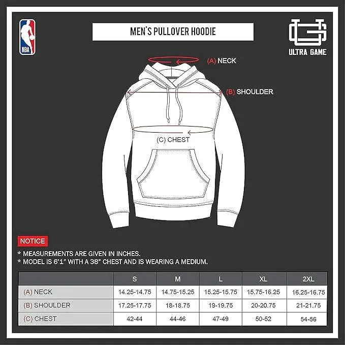 Ultra Game NBA Official Men’s Super Soft Midtown Hoodie Pullover Sweatshirt - Unisex, Houston Rockets|Houston Rockets