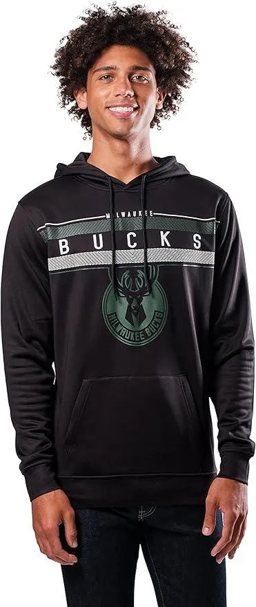 Ultra Game NBA Official Men’s Super Soft Midtown Hoodie Pullover Sweatshirt - Unisex, Milwaukee Bucks|Milwaukee Bucks