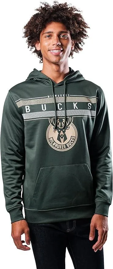 Ultra Game NBA Official Men’s Super Soft Midtown Hoodie Pullover Sweatshirt - Unisex, Milwaukee Bucks|Milwaukee Bucks