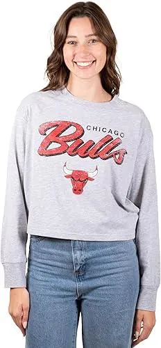 Ultra Game NBA Official Women's Super-Soft Crop Top Shirt, Chicago Bulls|Chicago Bulls