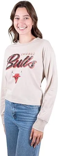 Ultra Game NBA Official Women's Super-Soft Crop Top Shirt, Chicago Bulls|Chicago Bulls