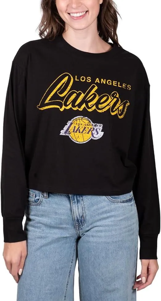 Ultra Game NBA Official Women's Super-Soft Crop Top Shirt, Los Angeles Lakers|Los Angeles Lakers