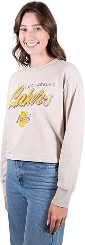 Ultra Game NBA Official Women's Super-Soft Crop Top Shirt, Los Angeles Lakers|Los Angeles Lakers