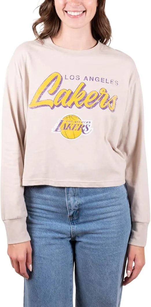 Ultra Game NBA Official Women's Super-Soft Crop Top Shirt, Los Angeles Lakers|Los Angeles Lakers