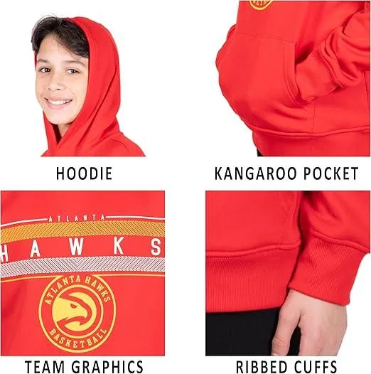 Ultra Game NBA Official Youth  Super Soft Showtime Pullover Hoodie Sweatshirt, Atlanta Hawks, Team Color|Atlanta Hawks