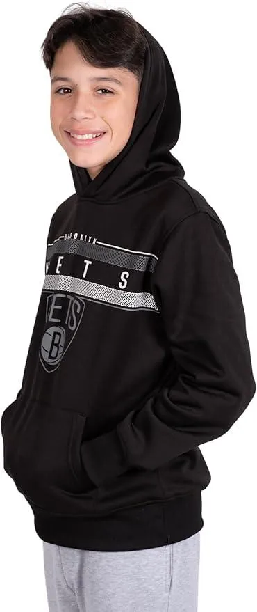 Ultra Game NBA Official Youth  Super Soft Showtime Pullover Hoodie Sweatshirt, Brooklyn Nets, Team Color|Brooklyn Nets