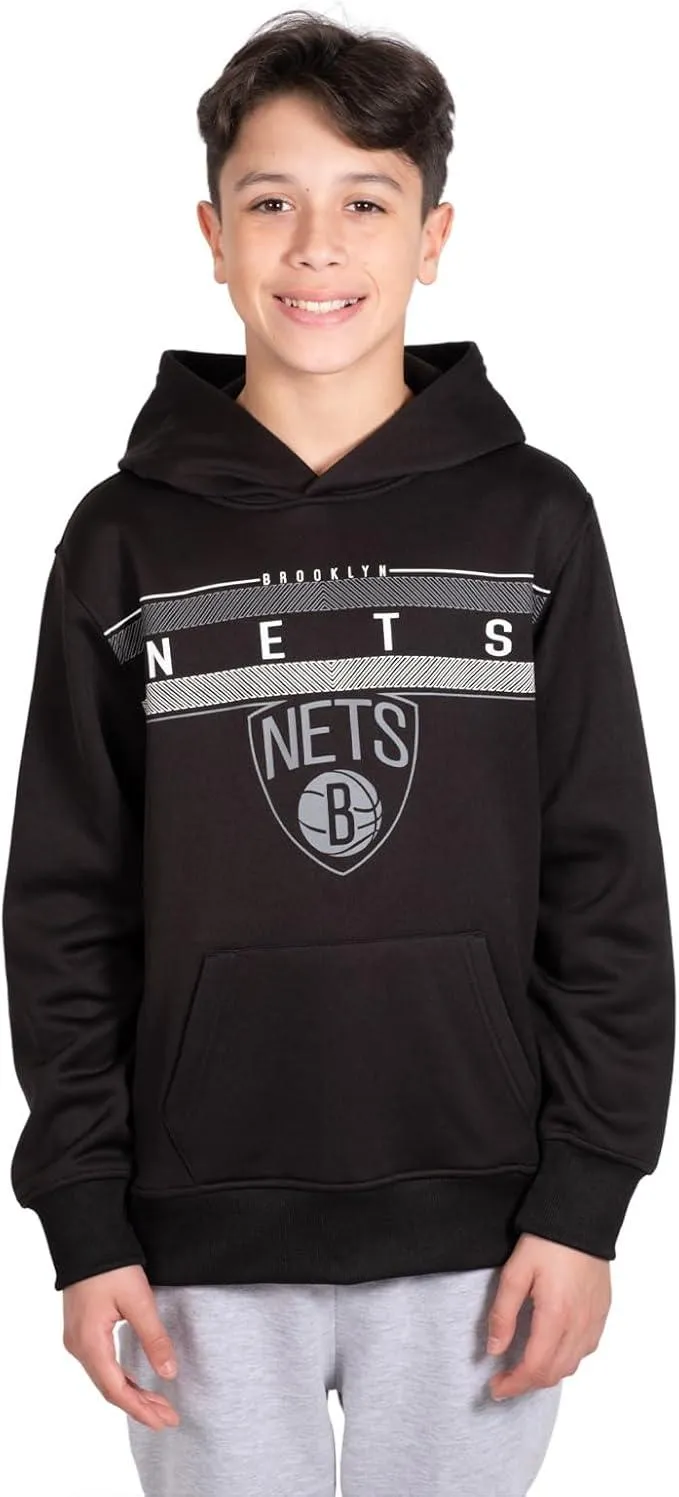 Ultra Game NBA Official Youth  Super Soft Showtime Pullover Hoodie Sweatshirt, Brooklyn Nets, Team Color|Brooklyn Nets