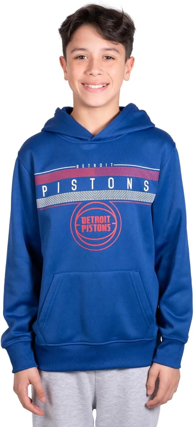 Ultra Game NBA Official Youth  Super Soft Showtime Pullover Hoodie Sweatshirt, Detroit Pistons, Team Color|Detroit Pistons