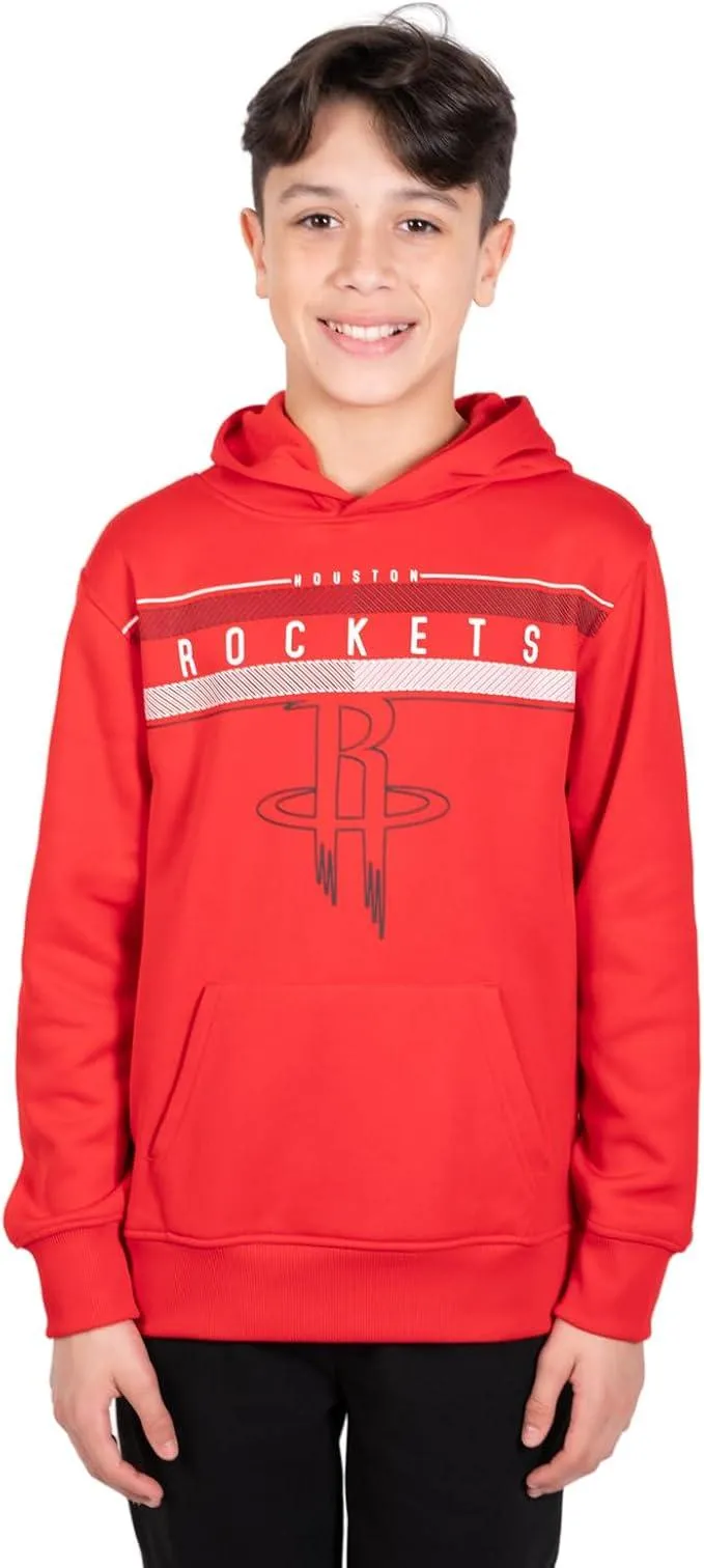 Ultra Game NBA Official Youth  Super Soft Showtime Pullover Hoodie Sweatshirt, Houston Rockets, Team Color|Houston Rockets