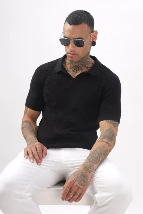 Urban Grid Polo Black T-shirt