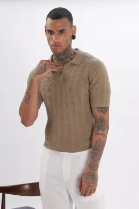 Urban Grid Polo Brown T-shirt