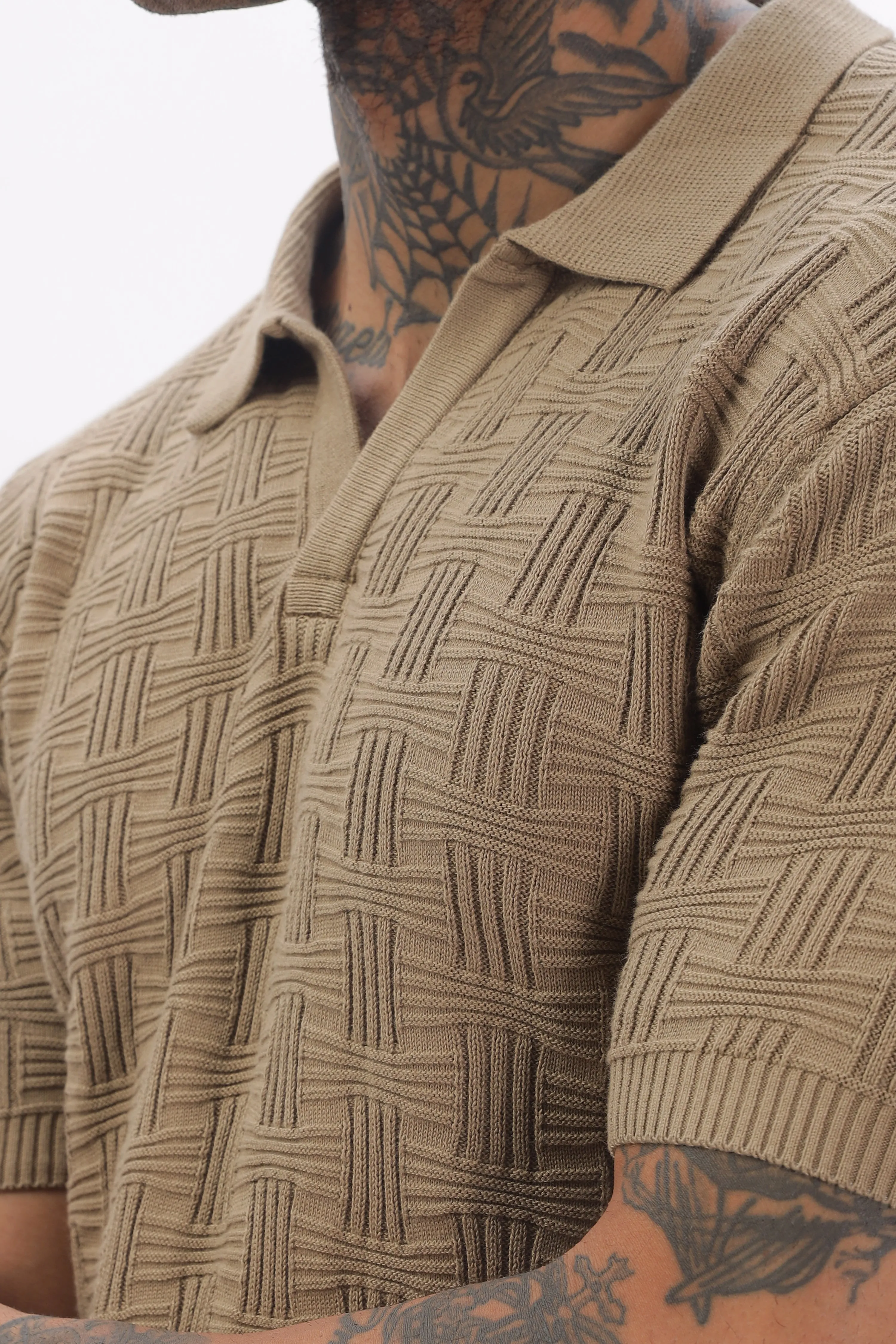 Urban Grid Polo Brown T-shirt