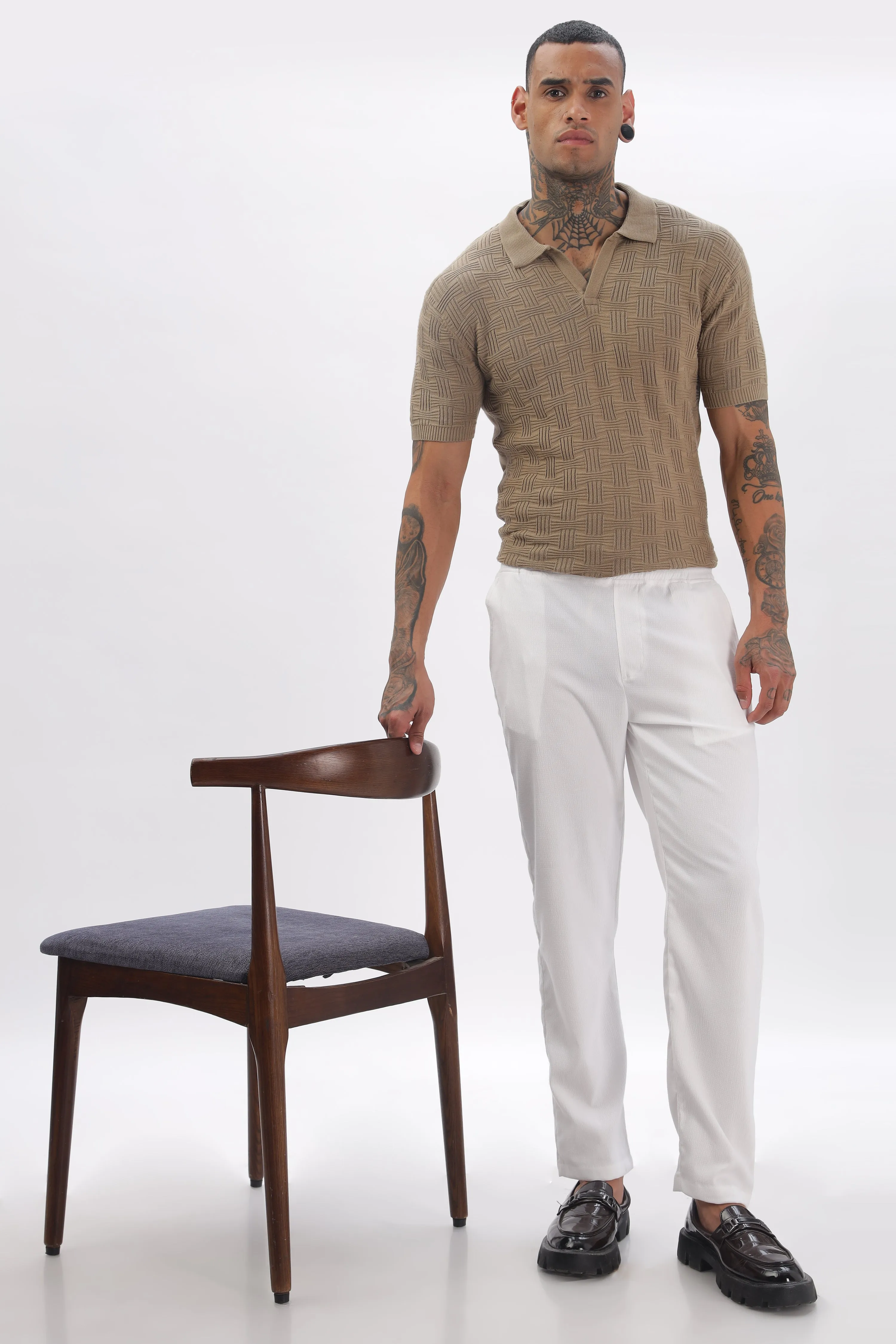 Urban Grid Polo Brown T-shirt