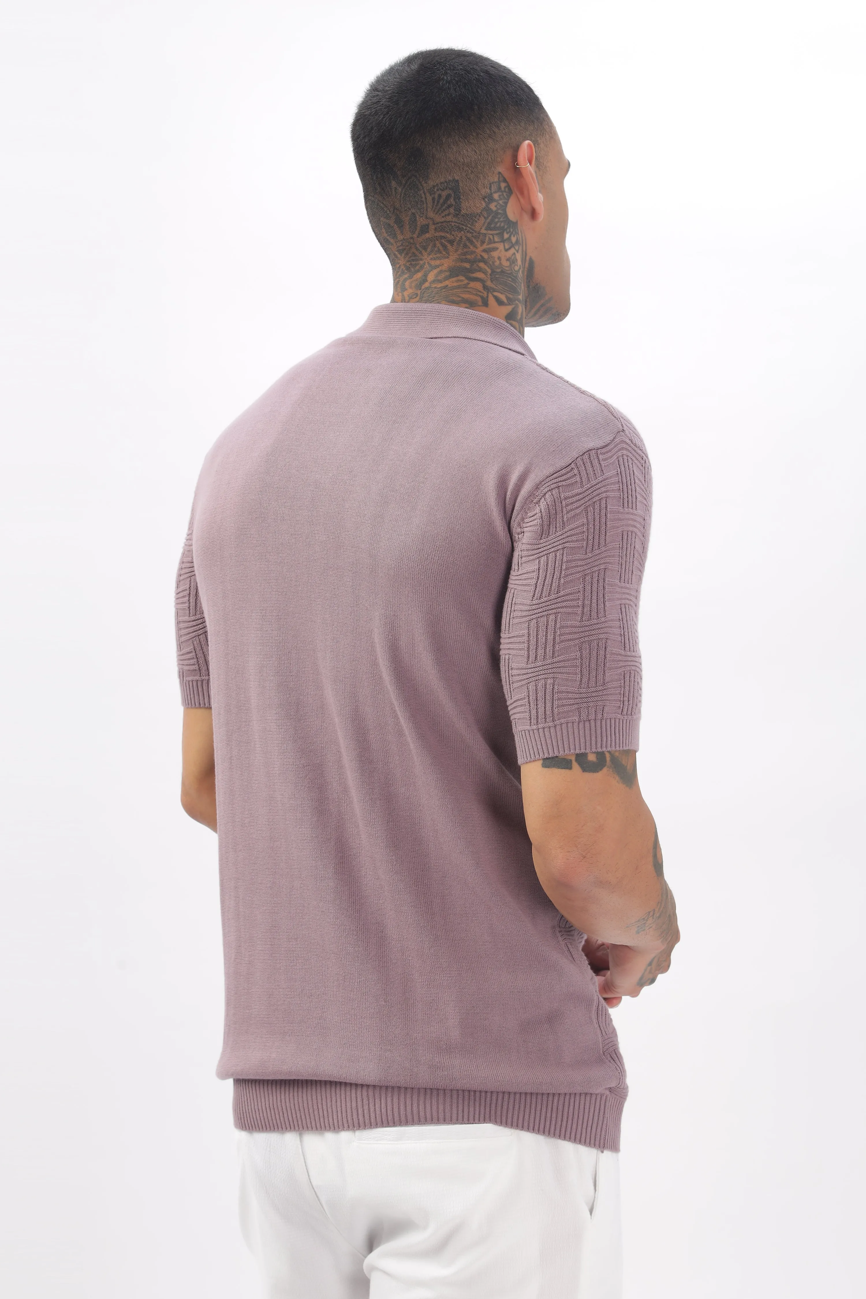 Urban Grid Polo Pink T-shirt