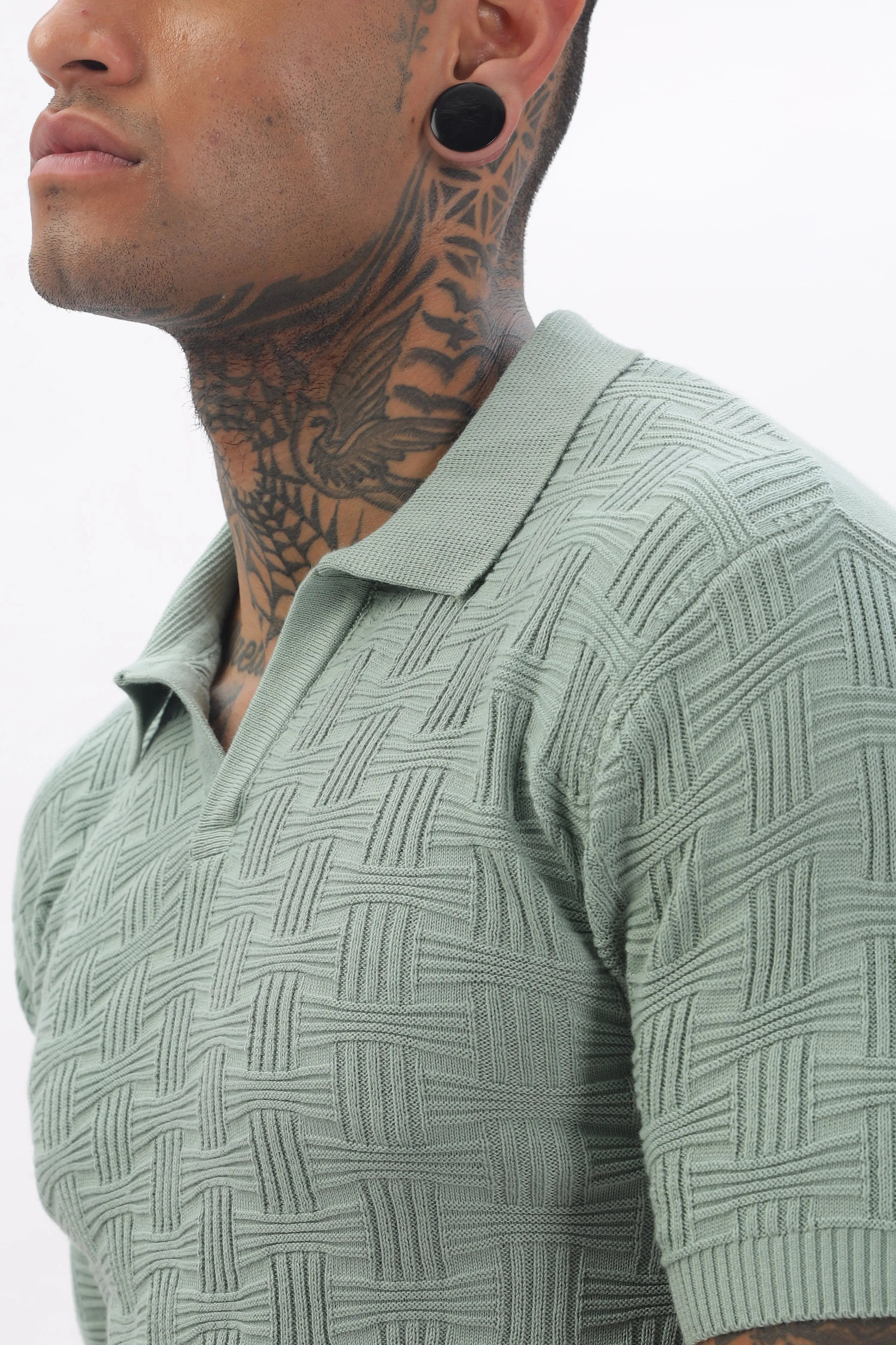 Urban Grid Polo Turqoise T-shirt