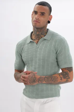 Urban Grid Polo Turqoise T-shirt