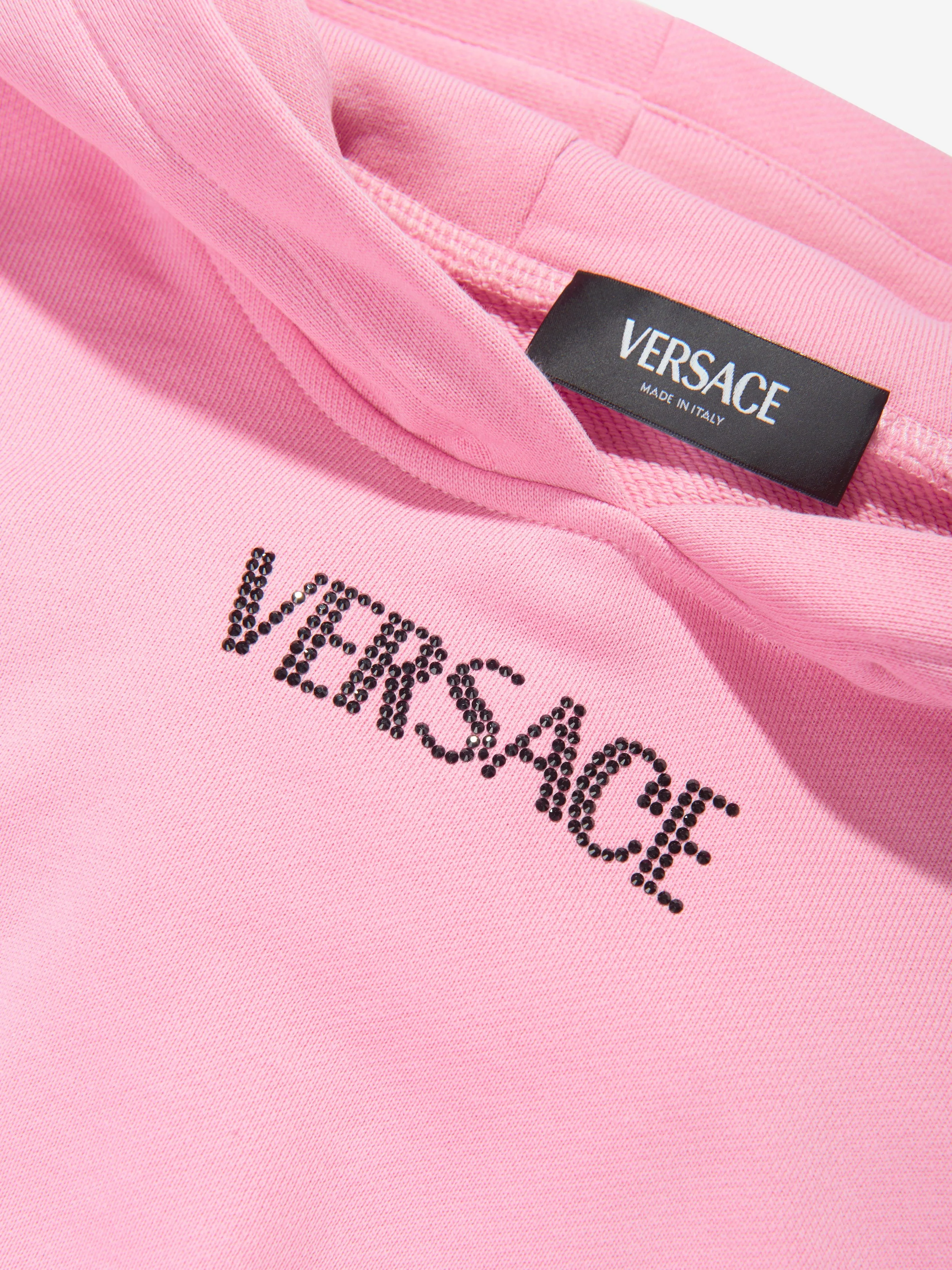 Versace Girls Logo Hoodie in Pink