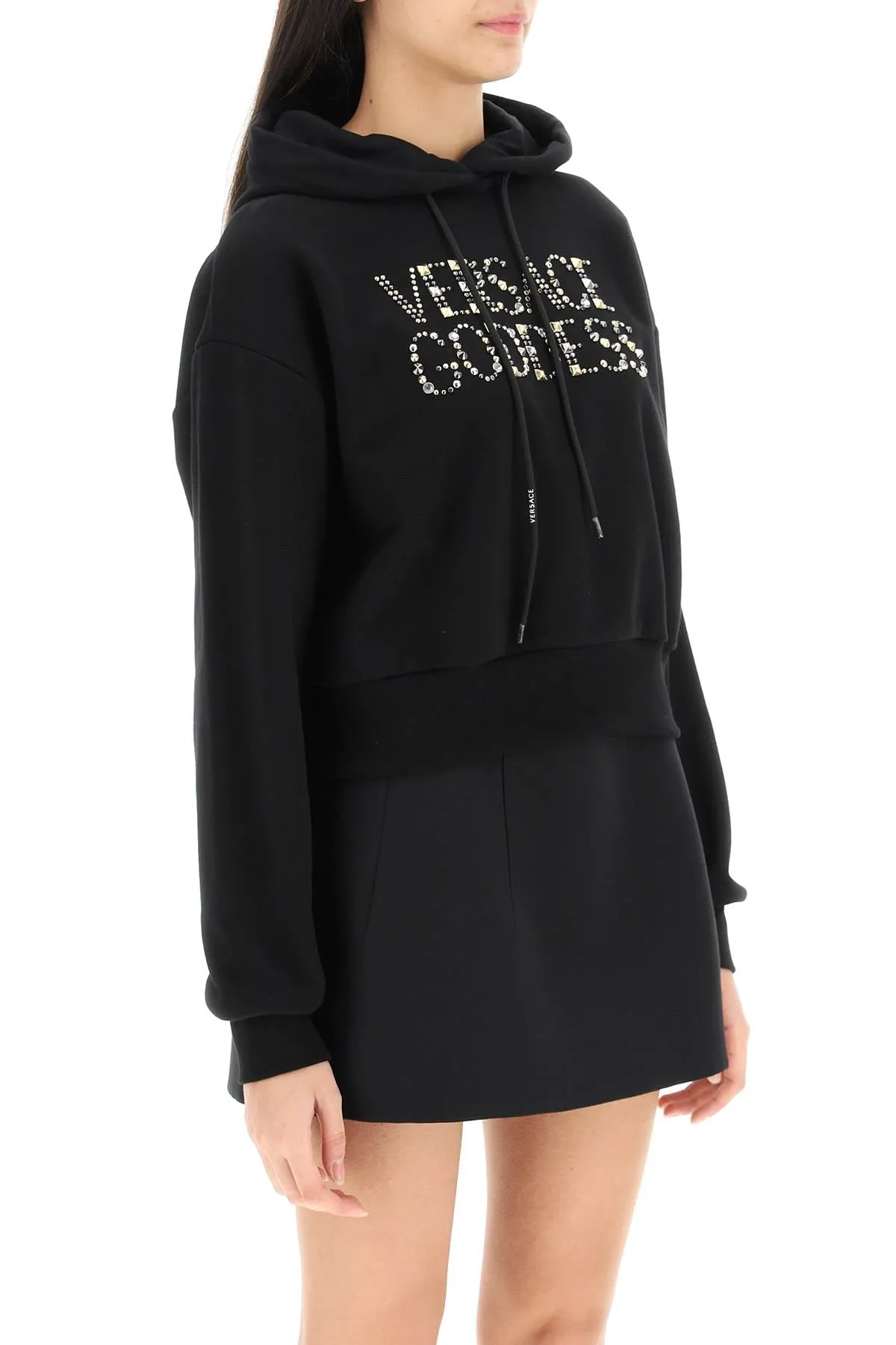 Versace studded logo hoodie