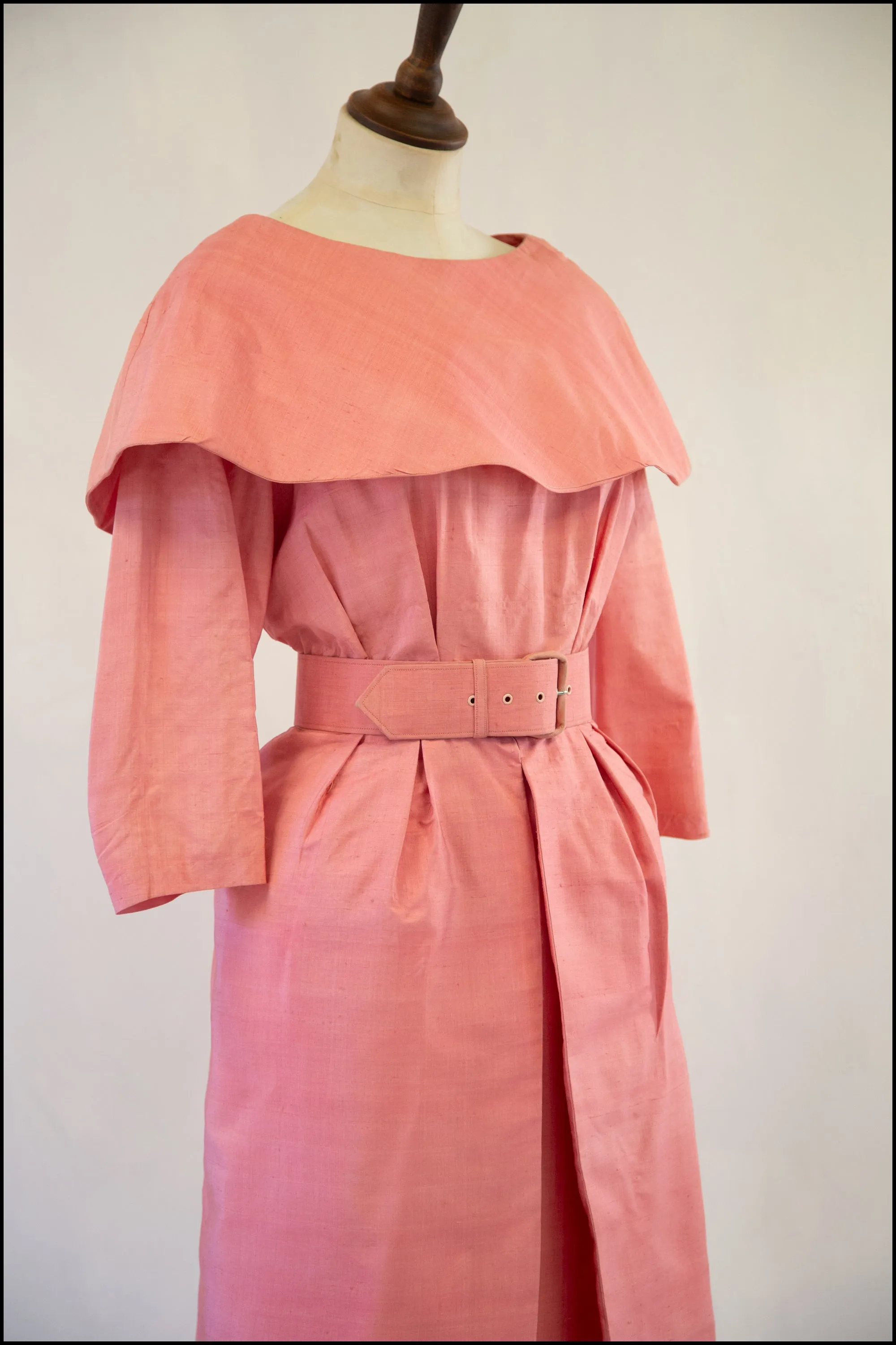 Vintage 1950s Pink Silk Dress Set