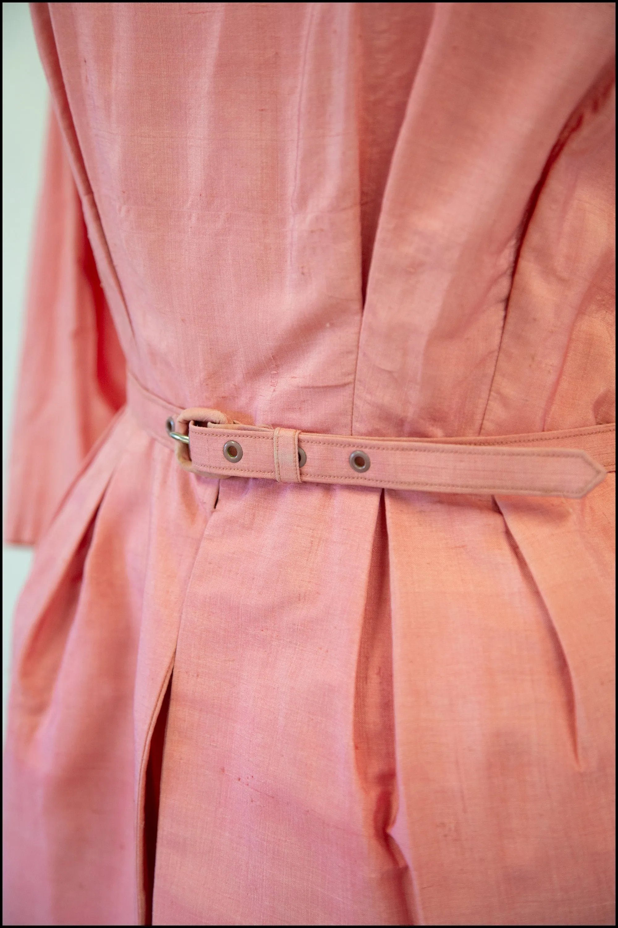 Vintage 1950s Pink Silk Dress Set